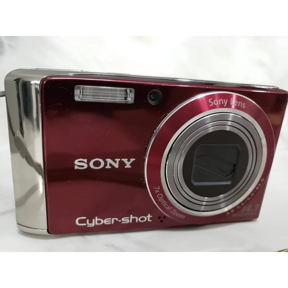 BROKEN FOR PARTS Sony Cybershot DSC-W370 14.1MP Digital Camera Burgandy Red